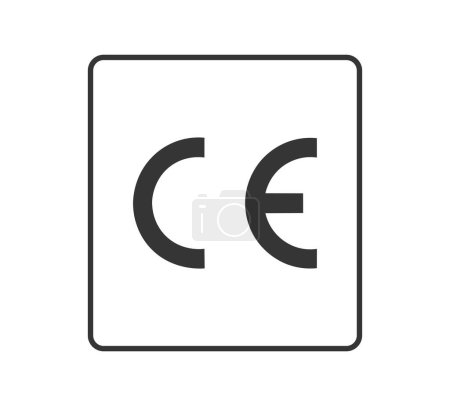 Ilustración de Icono de marcado CE aislado. Concepto de embalaje y normativa. .Vector ilustración - Imagen libre de derechos