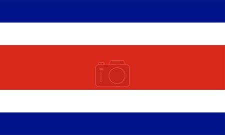 Illustration for The national flag of Costa Rica. Vector Illustration. Vector illustration - Royalty Free Image