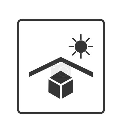 Illustration for Keep away from heat or direct sunlight Icon. Concept of ecology and packaging. Vector illustration - Royalty Free Image