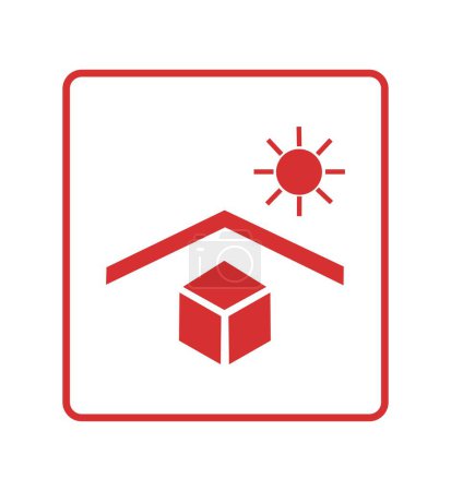 Illustration for Keep away from heat Icon. Concept of ecology and packaging. Vector illustration - Royalty Free Image