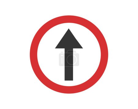 Téléchargez les illustrations : One way to straight symbol. Traffic signs vectors. Vector illustration - en licence libre de droit