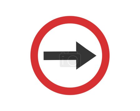 Téléchargez les illustrations : One way to right symbol. Traffic signs vectors. Vector illustration - en licence libre de droit