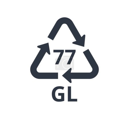Téléchargez les illustrations : Isolated 77 GL icon for copper backed glass. Concept of ecology and packaging. Vector illustration - en licence libre de droit