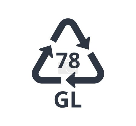 Téléchargez les illustrations : Isolated 78 GL icon for silver backed glass. Concept of ecology and packaging. Vector illustration - en licence libre de droit