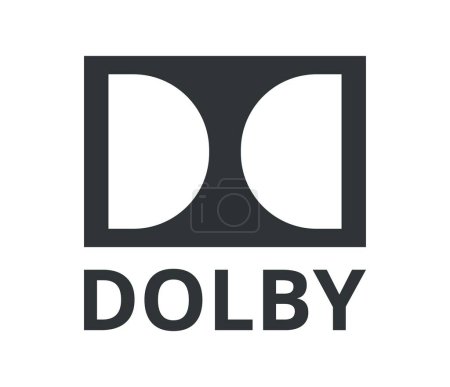 Monochromatisches Dolby-Symbol. . Vektorillustration