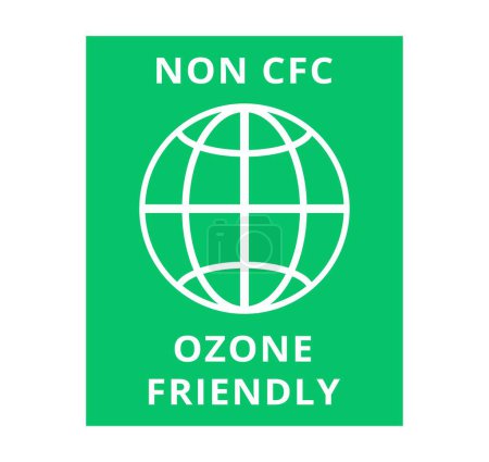 Ilustración de Icono no CFC vector verde. Concepto de ozono amigable. Ilustración vectorial - Imagen libre de derechos