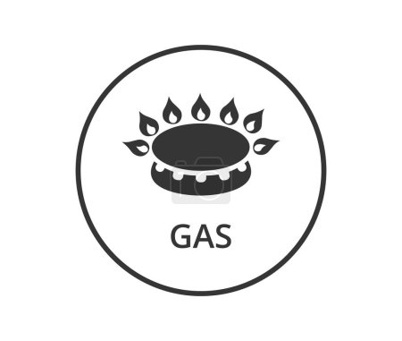 Gas stove burner icon in a circle. Vector illustration. Vector illustration