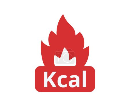 Illustration for Kcal Symbol with Fire Vector Illustration. Vector illustration - Royalty Free Image