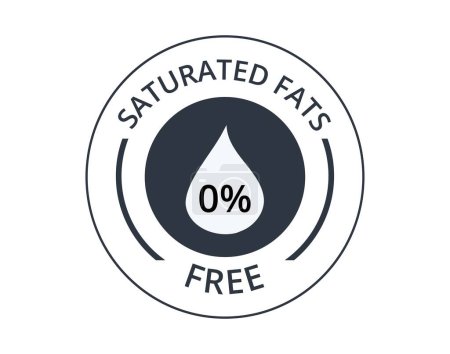 Ilustración de Saturated Fats Free Symbol for Food Products (en inglés). Ilustración vectorial. Ilustración vectorial - Imagen libre de derechos