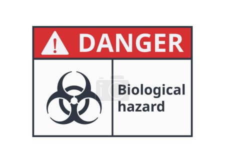 Ilustración de Señal de advertencia de peligro biológico. Vector para señales de seguridad y advertencias. Ilustración vectorial - Imagen libre de derechos