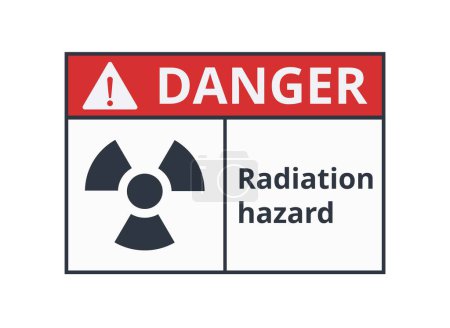 Ilustración de Peligro Señal de advertencia de peligro de radiación. Vector para señales de seguridad y advertencias. Ilustración vectorial - Imagen libre de derechos