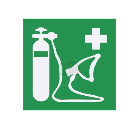 Illustration for Isolated Monochromatic Oxygen Resuscitator Symbol. Vector Illustration. Vector illustration - Royalty Free Image