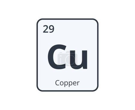Téléchargez les illustrations : Copper Chemical Element Graphic for Science Designs. Illustration vectorielle - en licence libre de droit
