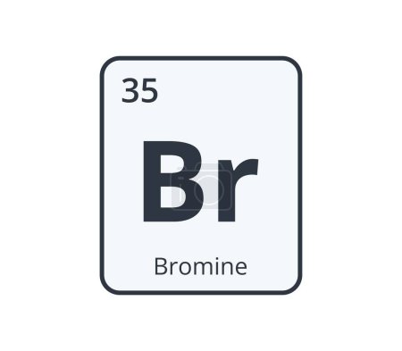 Téléchargez les illustrations : Bromine Chemical Element Graphic for Science Designs. Illustration vectorielle - en licence libre de droit