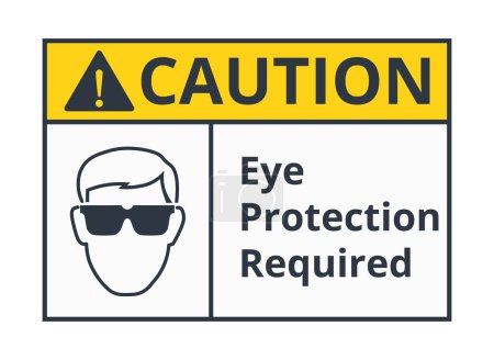 Symbol for Eye Protection Required. Vector illustration