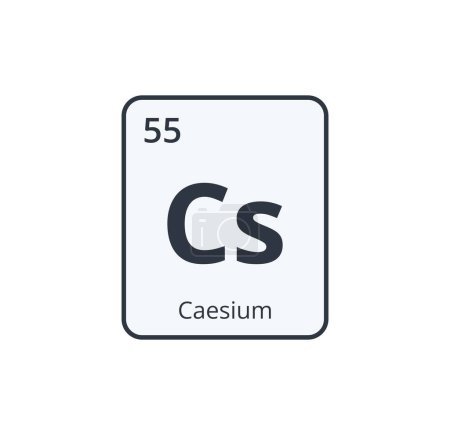 Caesium Chemical Symbol. Graphic for Science Designs. Vector illustration