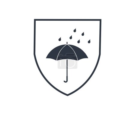 Illustration for Protection Against Foul Weather Symbol. Vector Illustration. Vector illustration - Royalty Free Image