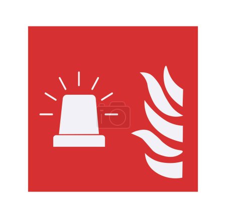 Téléchargez les illustrations : Symbole de feu clignotant d'alarme incendie. Illustration vectorielle - en licence libre de droit