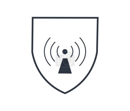 Protection against electromagnetic fields symbol. Vector illustration