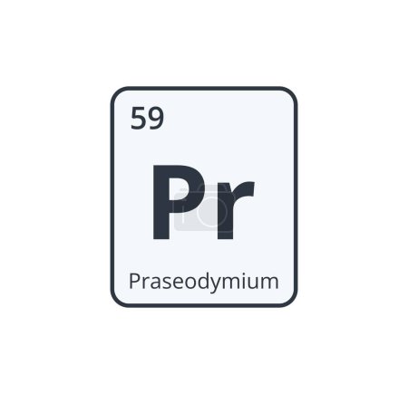 Ilustración de Símbolo químico de praseodimio. Gráfico para diseños científicos. Ilustración vectorial - Imagen libre de derechos