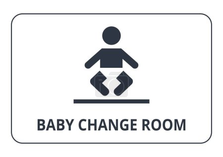 Téléchargez les illustrations : Panneau de vestiaire bébé. Illustration vectorielle - en licence libre de droit