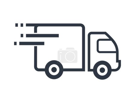 Téléchargez les illustrations : Symbole de camion d'expédition. Illustration vectorielle - en licence libre de droit