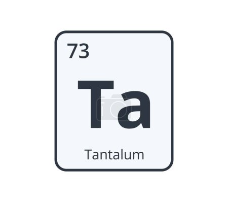 Tantalum Chemical Symbol. Graphic for Science Designs. Vector illustration