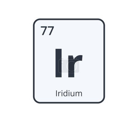 Ilustración de Iridium Chemical Symbol. Gráfico para diseños científicos. - Imagen libre de derechos