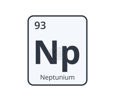 Ilustración de Neptunium Chemical Symbol. Gráfico para diseños científicos. Ilustración vectorial - Imagen libre de derechos