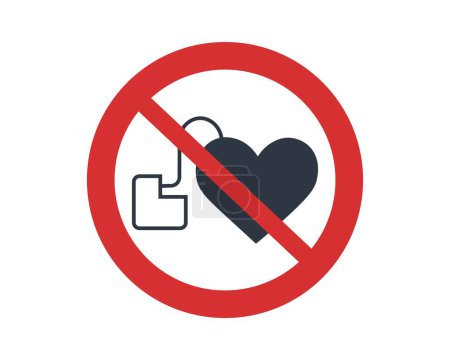 No Cardiac Pacemaker Symbol. Vector illustration