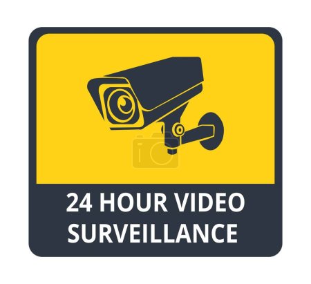 Security surveillance camera sign. Vector illustration