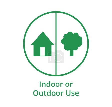 Ilustración de Símbolo de uso interior o exterior verde - Imagen libre de derechos