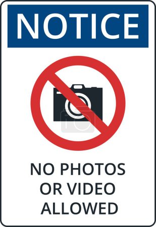 Illustration for Symbol for No Photos or Videos Allowed - Royalty Free Image