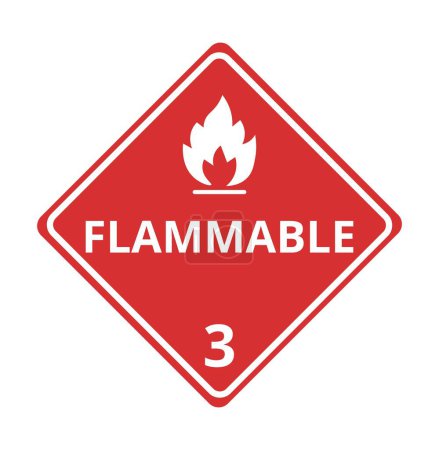 Illustration for Isolated Flammable 3 Hazmat Symbol - Royalty Free Image