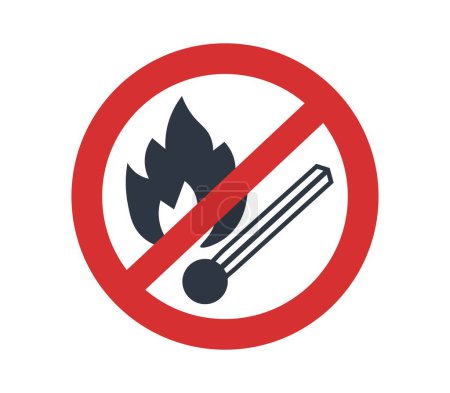 Concept of Fire Prohibited. Vector illustration