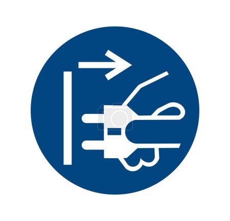 Disconnect mains plug from electrical outlet symbol. Vector illustration