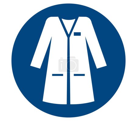 Ilustración de Wear laboratory coat symbol. Vector illustration - Imagen libre de derechos