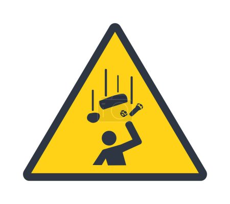 Danger of falling debris symbol. Vector illustration