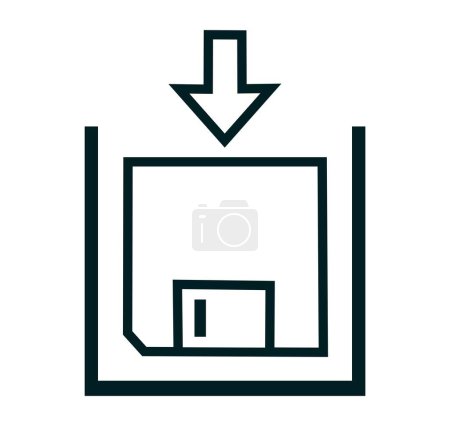 Ilustración de Aislado añadir símbolo de disquete. Ilustración vectorial - Imagen libre de derechos