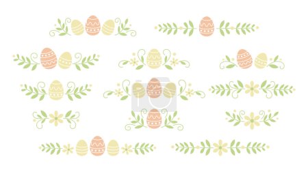 Illustration for Easter Spring Header. Comprehensive Collection of Egg Patterns, Ornamental Borders, and Decorative Dividers for Banner Designs. Vector illustration - Royalty Free Image