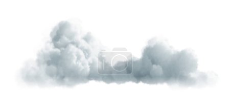 Ilustración de Nubes realistas, cielo despejado. Naturaleza al aire libre Tiempo. Nubes blancas esponjosas aisladas. Cloudscape Design. Ilustración vectorial - Imagen libre de derechos