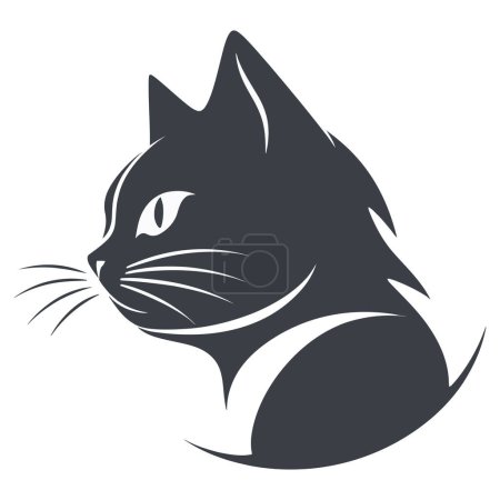 Abrace el encanto y la sofisticación con nuestro elegante diseño de logotipo Vector Cat en blanco y negro