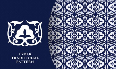 Illustration for Uzbek traditional pattern ceramical ornament - Royalty Free Image
