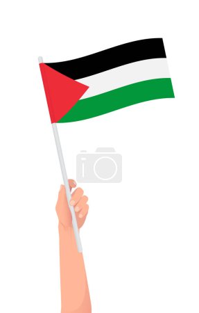 Téléchargez les photos : Drapeau vectoriel de Palestine. Main tenant un drapeau palestinien. - en image libre de droit
