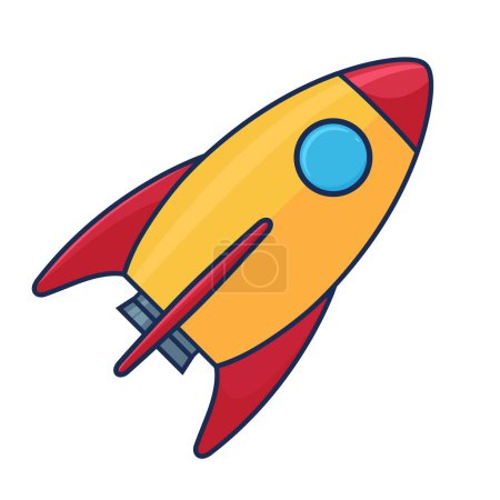 Téléchargez les photos : Vecteur fusée illustration dessin animé fusée - en image libre de droit