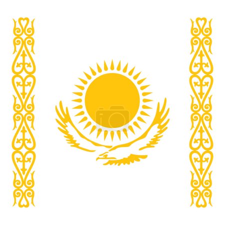 Téléchargez les photos : Vecteur Drapeau national du Kazakhstan Symboles de silhouette - en image libre de droit
