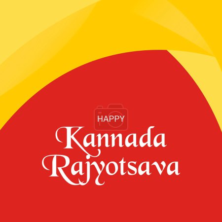 Illustration for Vector illustration of a Background for Karnataka Formation Day, Kannada Rajyotsava. - Royalty Free Image