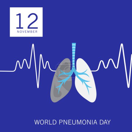 Téléchargez les illustrations : Illustration vectorielle, affiche ou bannière de la Journée mondiale de la pneumonie. - en licence libre de droit