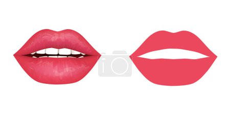 Illustration for Vector illustration of beautiful female lips. Lip augmentation concept. Cosmetic procedure - Royalty Free Image