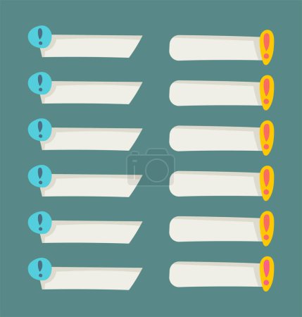 Illustration for Notebook text box design. Vector illustration on white background. Blank stickers and notes with planning elements - Royalty Free Image